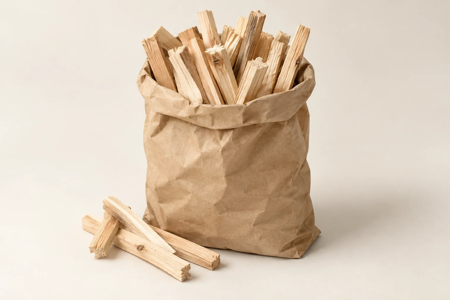 Illustration de sac de petit bois en bois brut